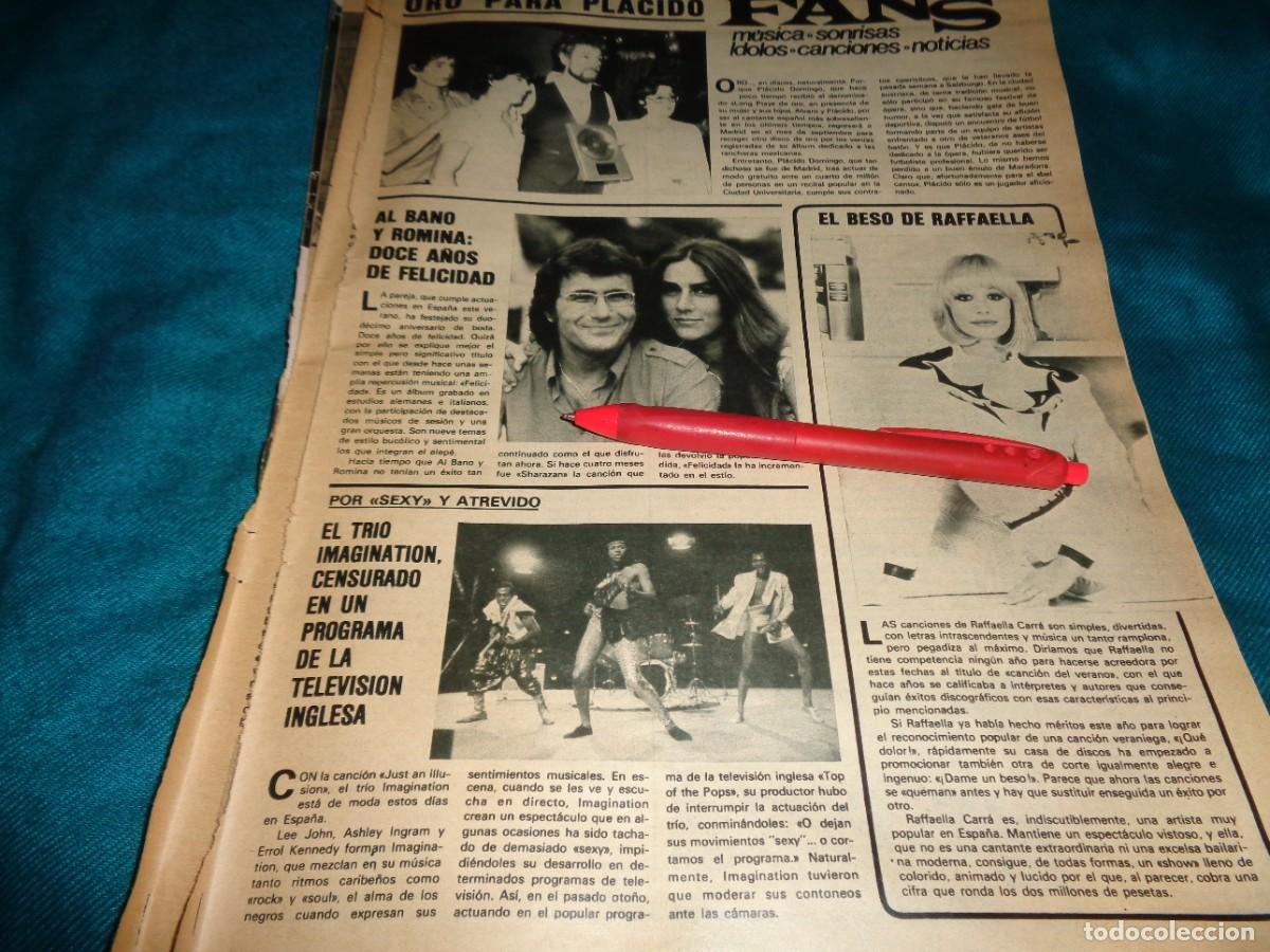 Coleccionismo de Revistas y Peri&oacute;dicos: RECORTE : RAFFAELLA CARR&Aacute;. AL BANO Y ROMINA. PLACIDO DOMINGO. SEMANA, AGTO 1982(#)