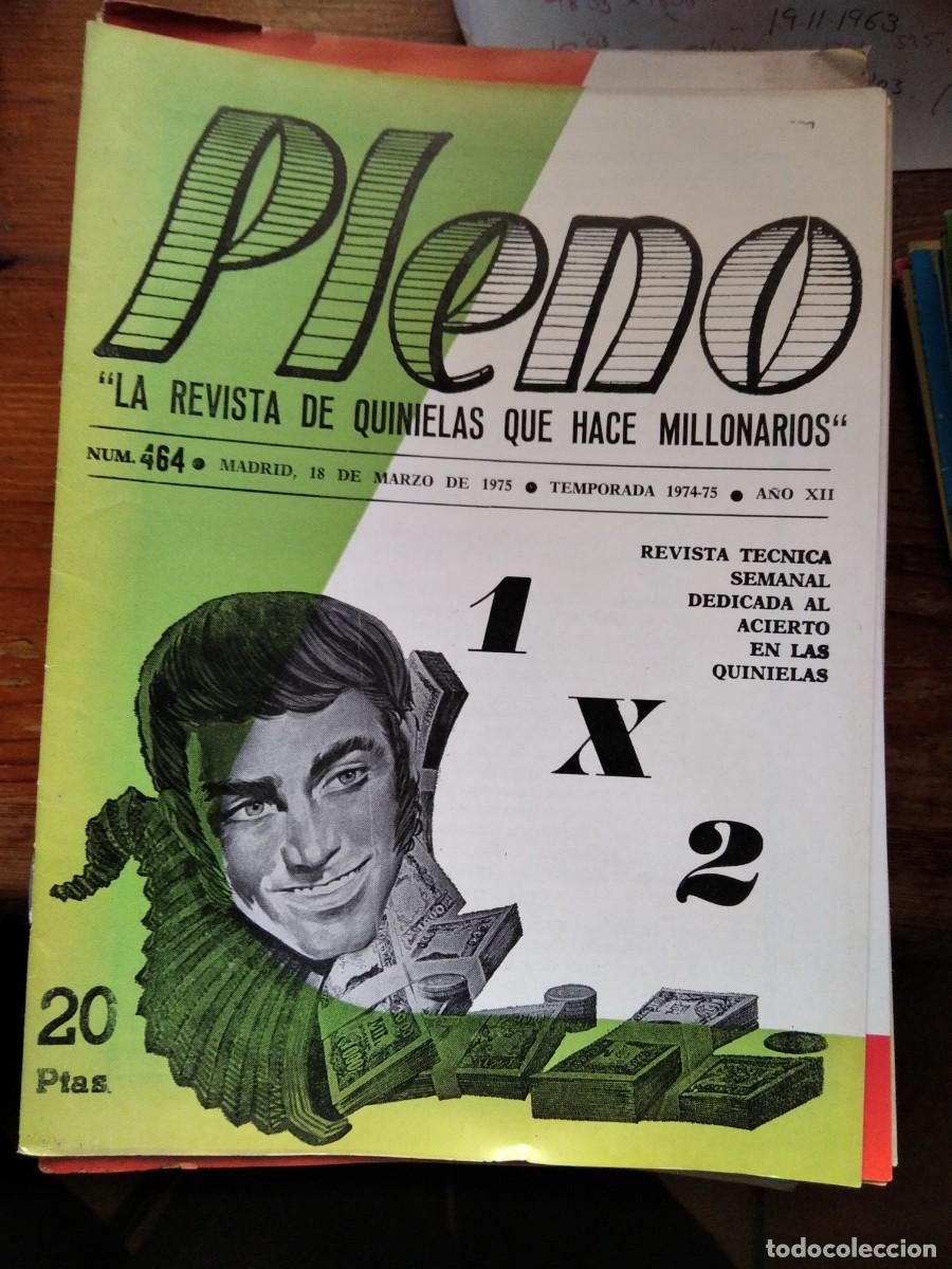 Coleccionismo de Revistas y Peri&oacute;dicos: Antigua revista Pleno - Acierto quinielas f&uacute;tbol 18 Marzo 1975