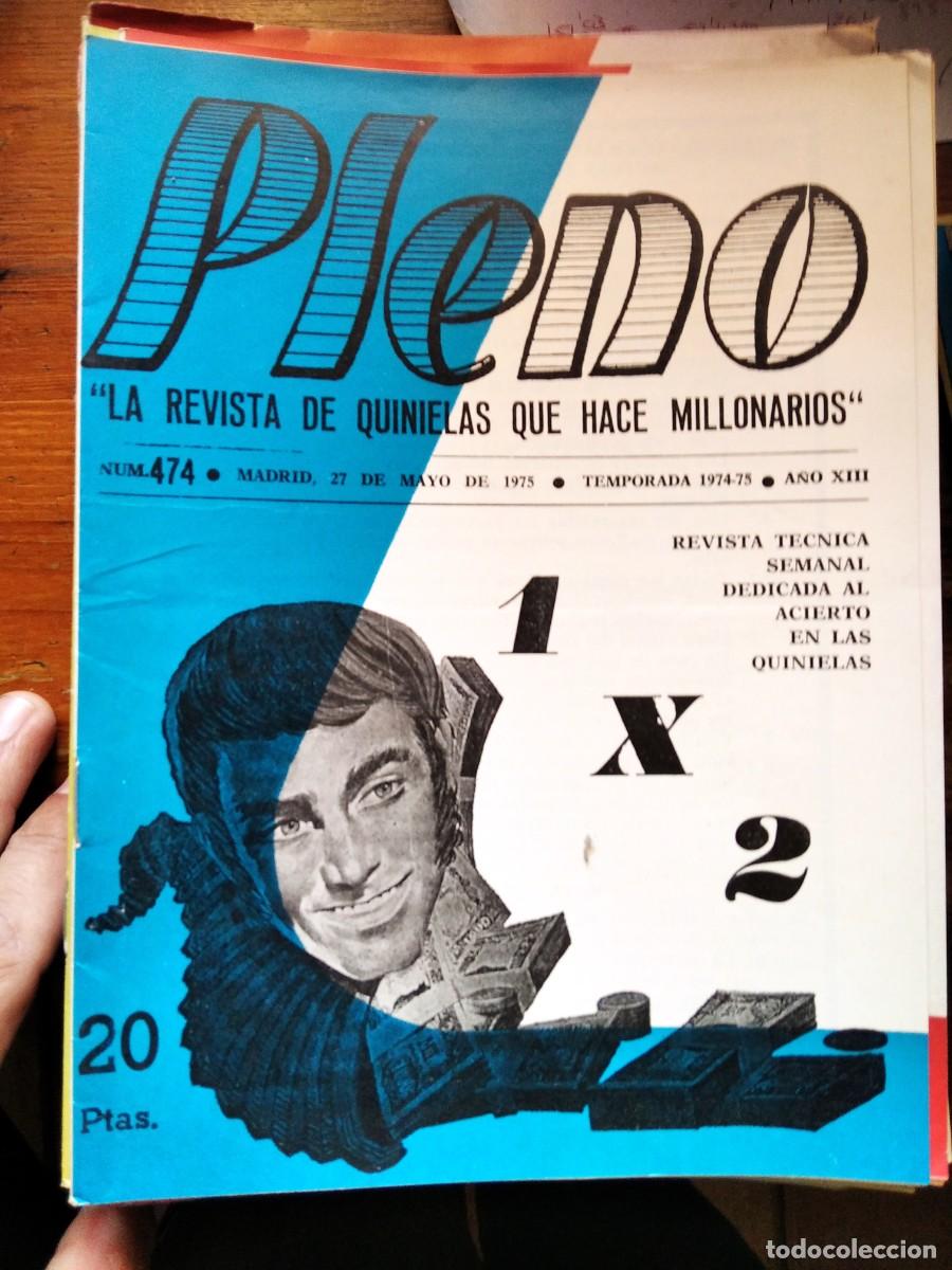 Coleccionismo de Revistas y Peri&oacute;dicos: Antigua revista Pleno Acierto quinielas futbol 474 27 Mayo 1975