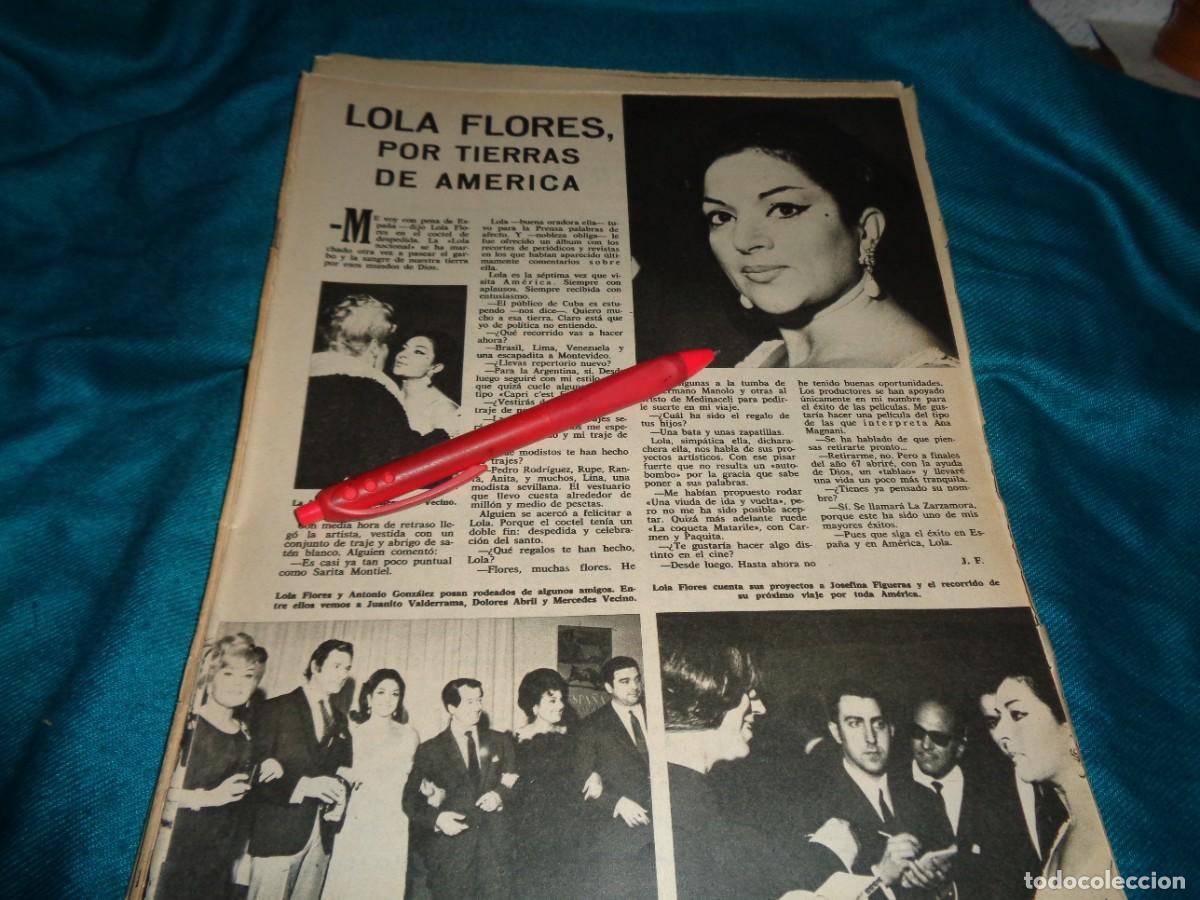 Coleccionismo de revistas y peri&oacute;dicos: RECORTE : LOLA FLORES POR TIERRAS DE AMERICA. AMA, ABRIL 1966(#)