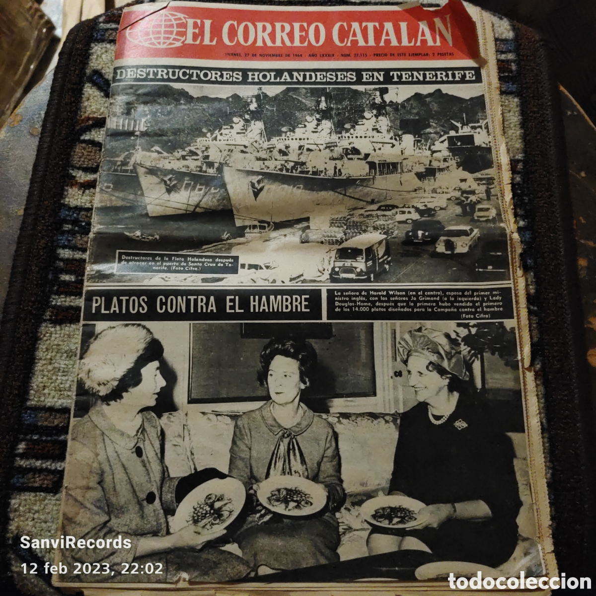 Sammeln von Zeitschriften und Zeitungen: EL CORREO CATALAN N&deg; 27115: DESTRUCTORES HOLANDESES EN TENERIFE (NOVIEMBRE 1964)