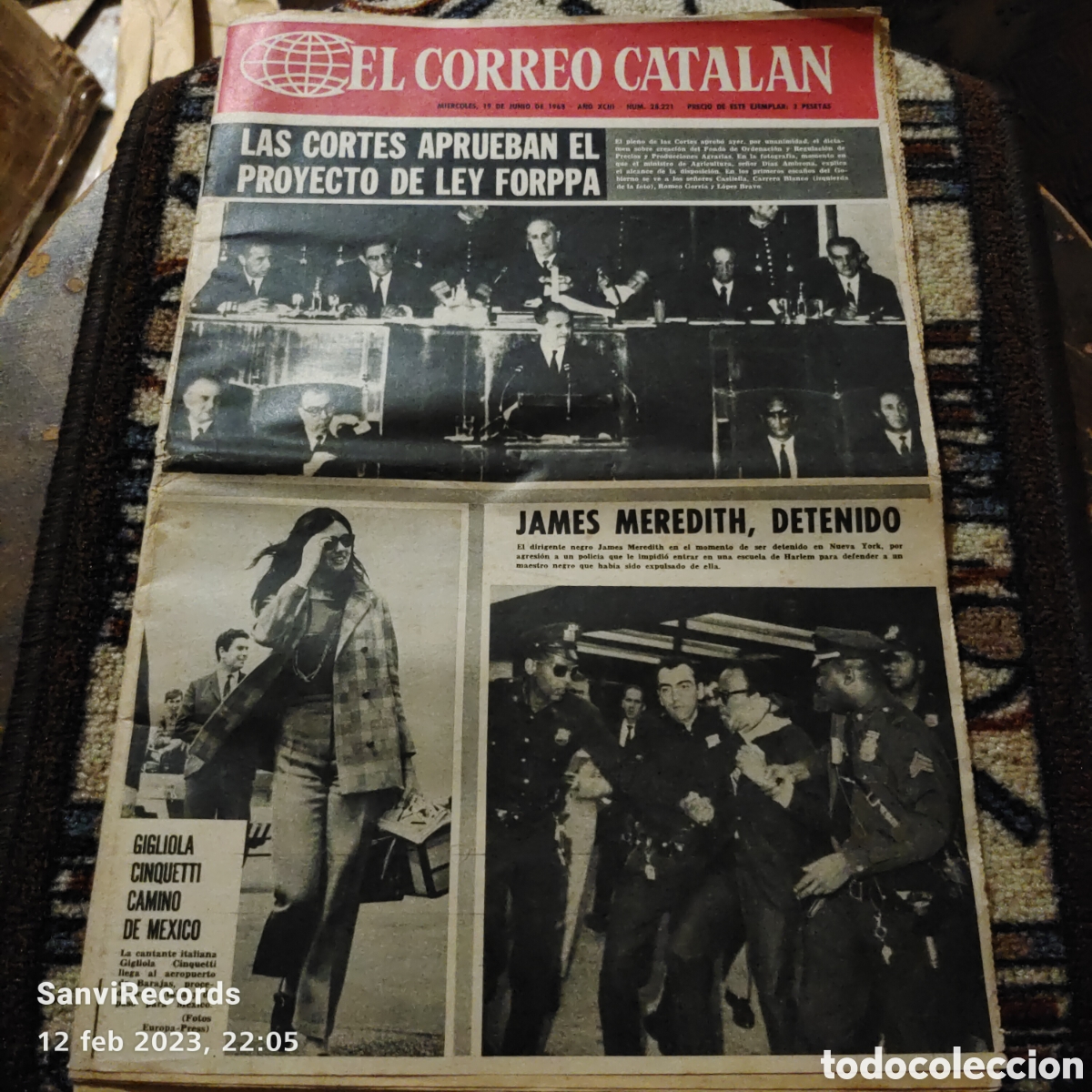 Sammeln von Zeitschriften und Zeitungen: EL CORREO CATALAN N&deg; 28221: LAS CORTES APRUEBAN EL PROYECTO DE LEY FORPPA (NOVIEMBRE 1968)