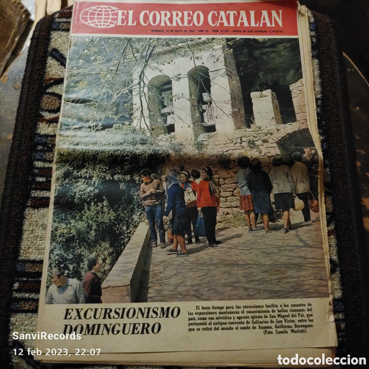 Sammeln von Zeitschriften und Zeitungen: EL CORREO CATALAN N&deg; 27259: EXCURSIONISMO DOMINGUERO (MAYO 1965)