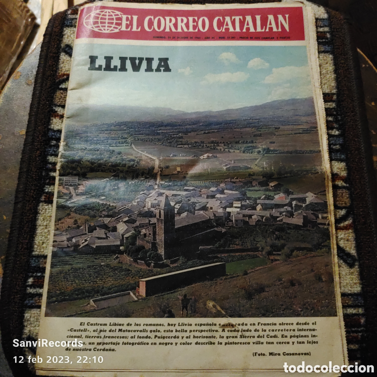 Sammeln von Zeitschriften und Zeitungen: EL CORREO CATALAN N&deg; 27397: LLIVIA (OCTUBRE 1965)