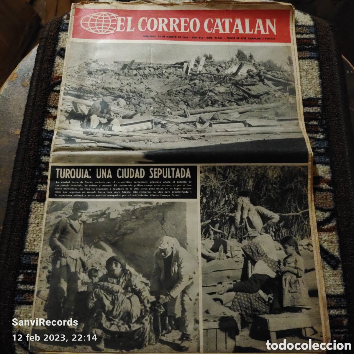 Sammeln von Zeitschriften und Zeitungen: EL CORREO CATALAN N&deg; 27655: TURQU&Iacute;A, UNA CIUDAD SEPULTADA (AGOSTO 1966)