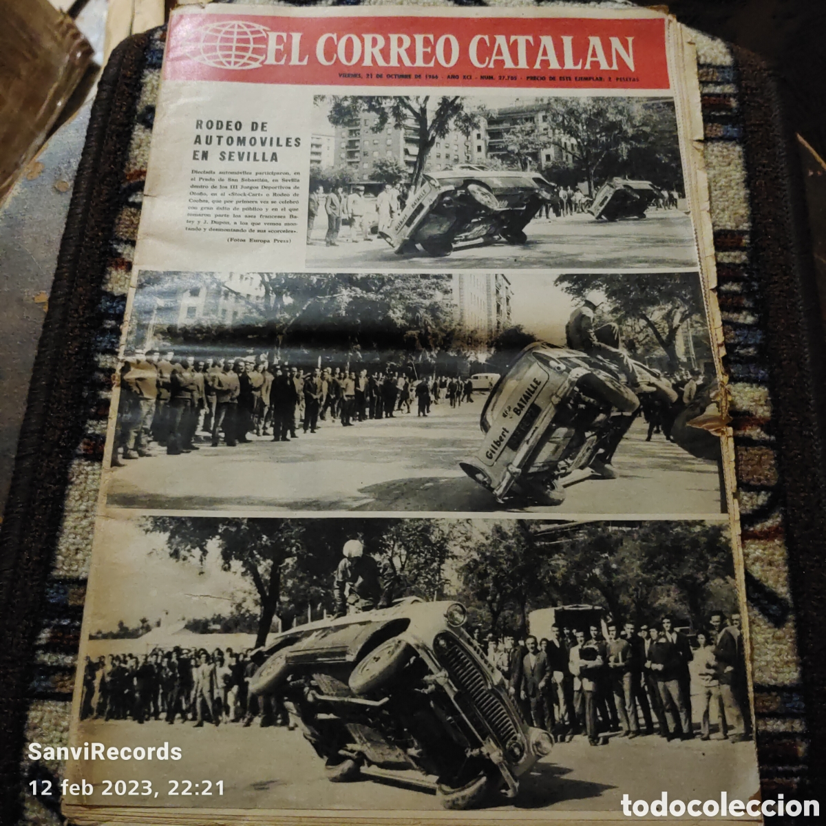 Sammeln von Zeitschriften und Zeitungen: EL CORREO CATALAN N&deg; 27705: RODEO DE AUTOM&Oacute;VILES EN SEVILLA (OCTUBRE 1966)