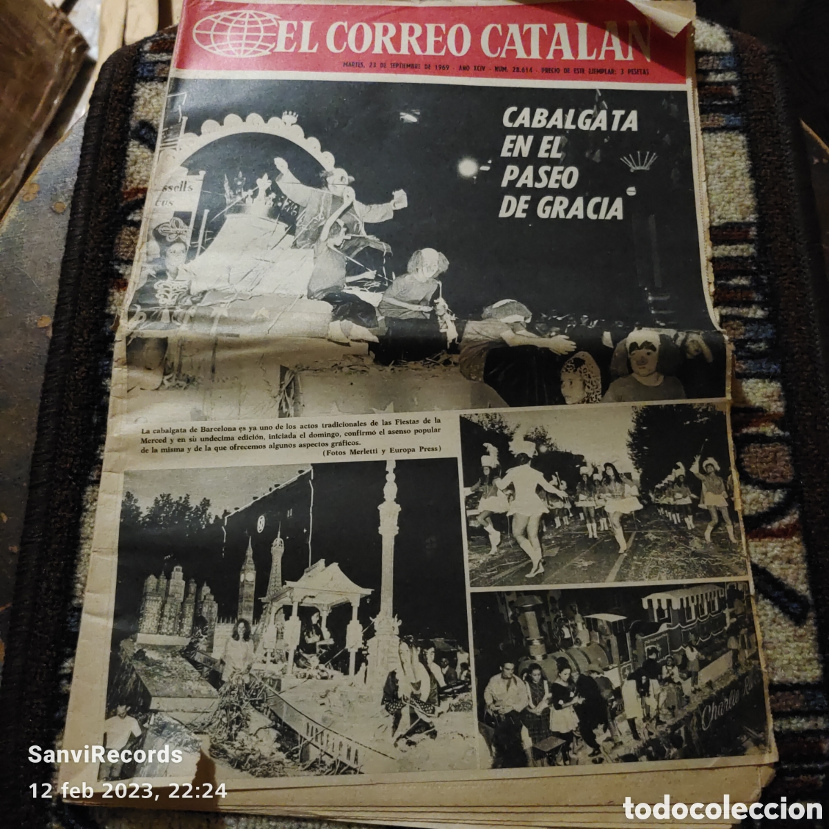 Sammeln von Zeitschriften und Zeitungen: EL CORREO CATALAN N&deg; 28614: CABALGATA EN EL PASEO DE GRACIA (SEPTIEMBRE 1969)