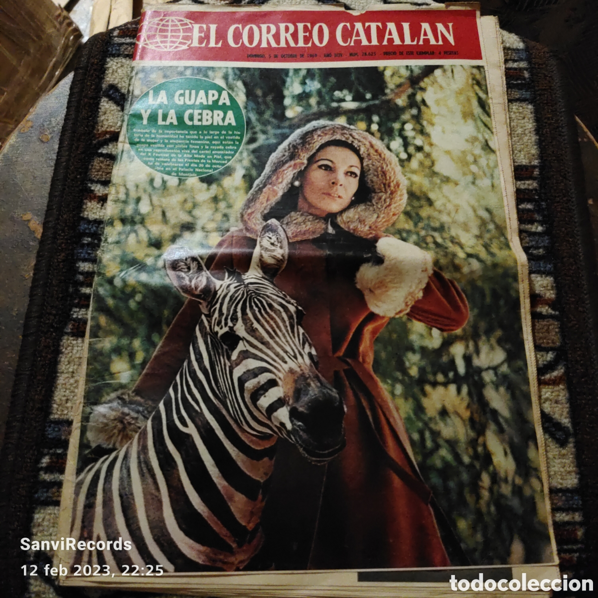 Sammeln von Zeitschriften und Zeitungen: EL CORREO CATALAN N&deg; 28625: LA GUAPA Y LA CEBRA (OCTUBRE 1969)