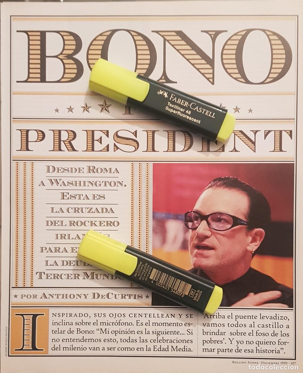 Coleccionismo de revistas y peri&oacute;dicos: Reportaje Bono U2. Diciembre 99