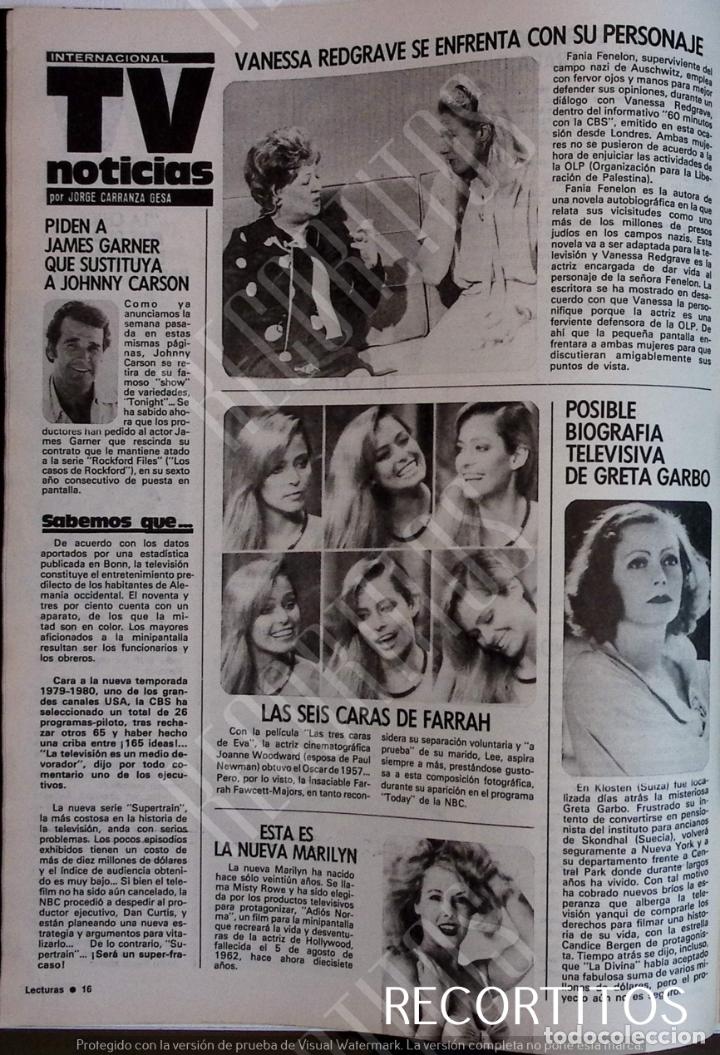 Coleccionismo de Revistas y Peri&oacute;dicos: FARRAH FAWCETT GRETA GARBO JAMES GARNER VANESSA REDGRAVE MISTY ROWE MARILYN MONROE