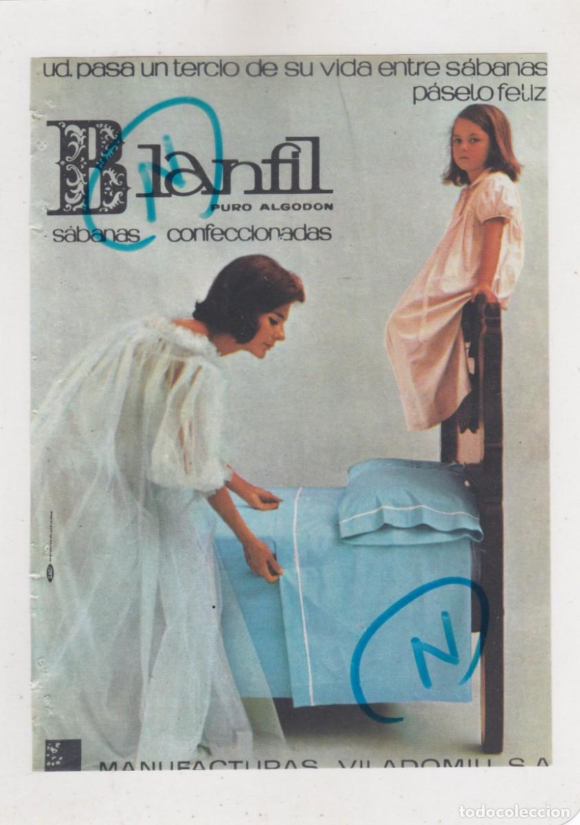 Coleccionismo de revistas y peri&oacute;dicos: PUBLICIDAD T 1963. ANUNCIO SABANAS BLANFIL + GINEBRA BOOTH'S (REVERSO)