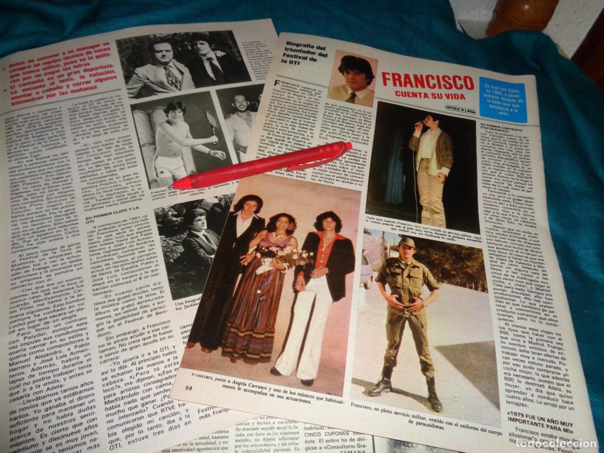 Colecionismo de Revistas e Jornais: RECORTE : EL CANTANTE FRANCISCO, CUENTA SU VIDA. CAPT 3 Y ULTIMO. SEMANA, ENERO 1982(#)