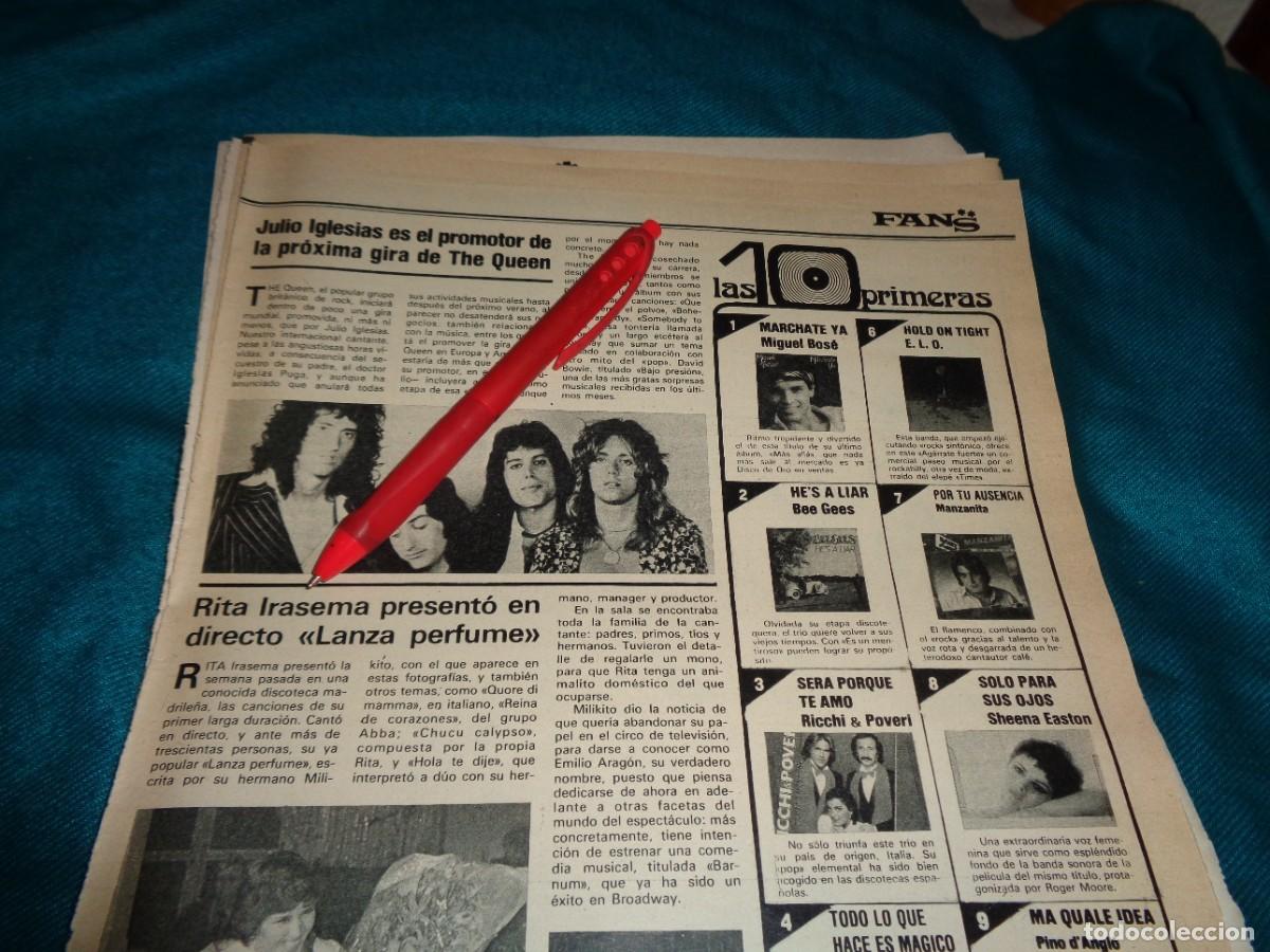Coleccionismo de Revistas y Peri&oacute;dicos: RECORTE : JULIO IGLESIAS, PROMOTOR DE LA GIRA DE THE QUEEN. SEMANA, ENERO 1982(#)