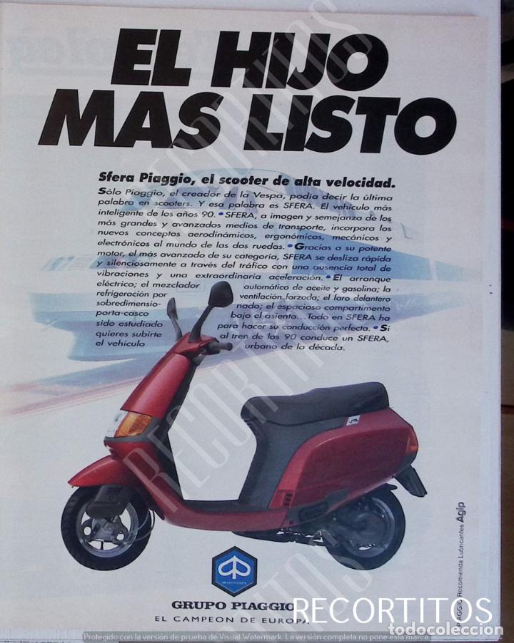 Coleccionismo de Revistas y Peri&oacute;dicos: ANUNCIO PUBLICIDAD PIAGGIO SFERA CICLOMOTOR SCOOTERS VESPA