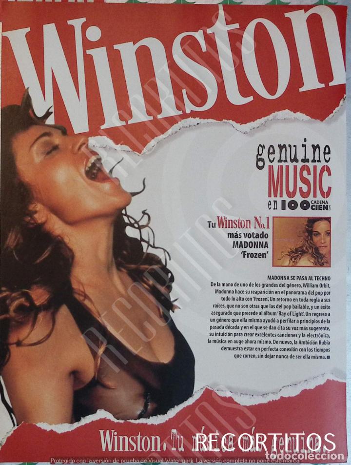 Colecionismo de Revistas e Jornais: ANUNCIO MADONNA WINSTON RAY OF LIGHT
