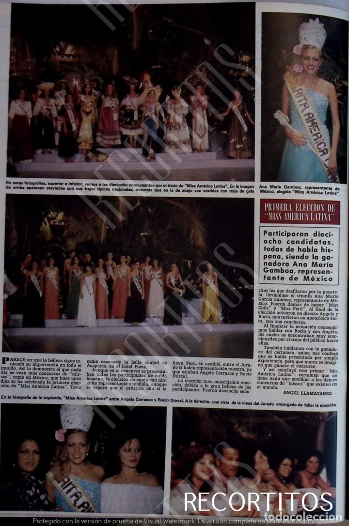 Collection Magazines and Newspapers: ANA MARIA GAMBOA MISS AMERICA LATINA ROCIO DURCAL ANGELA CARRASCO