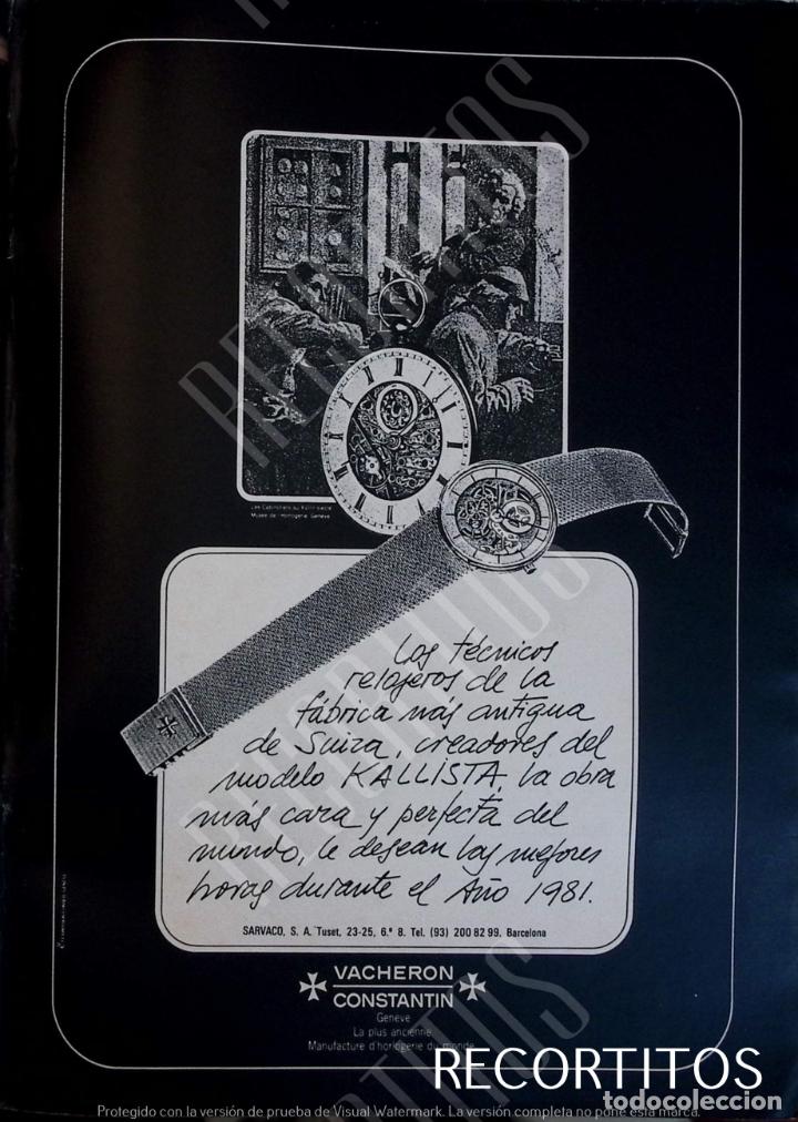 Colecionismo de Revistas e Jornais: ANUNCIO PUBLICIDAD RELOJ VACHERON