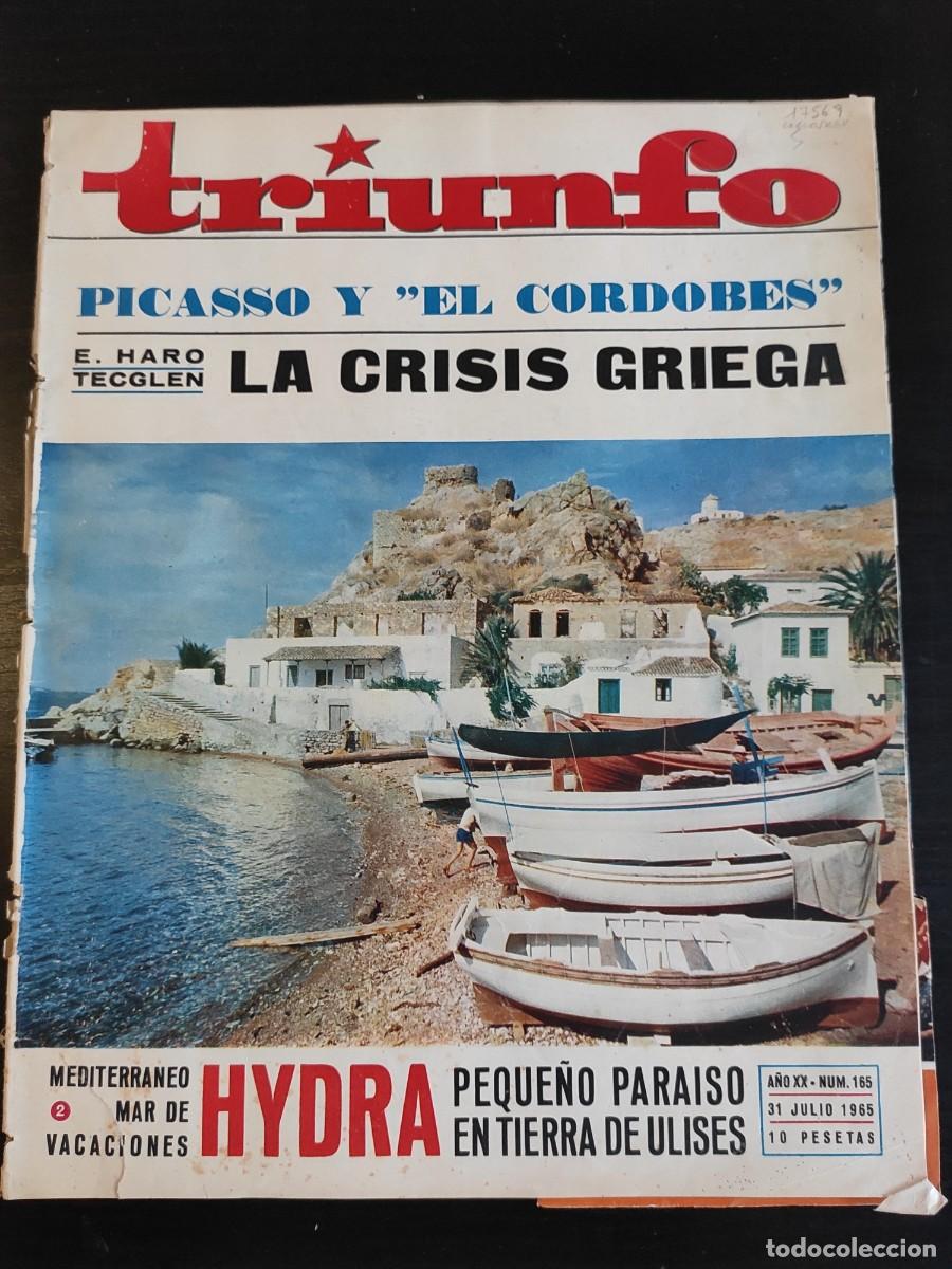 Coleccionismo de revistas y peri&oacute;dicos: TRIUNFO. N&ordm; 165. A&Ntilde;O 1965. PICASSO Y EL CORDOB&Eacute;S. LA CRISIS GRIEGA. PUNTO MUERTO EN SANTO DOM.. LEER