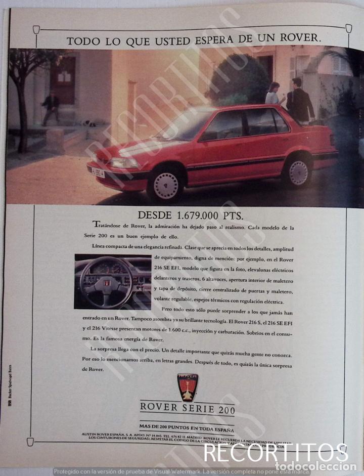 Coleccionismo de revistas y peri&oacute;dicos: ANUNCIO PUBLICIDAD ROVER SERIE 200
