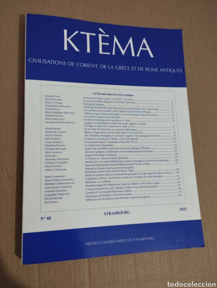 Colecionismo de Revistas e Jornais: KT&Egrave;MA. CIVILISATIONS DE L'ORIENT, DE LA GR&Egrave;CE ET DE ROME ANTIQUES (REVISTA DE HISTORIA ANTIGUA)