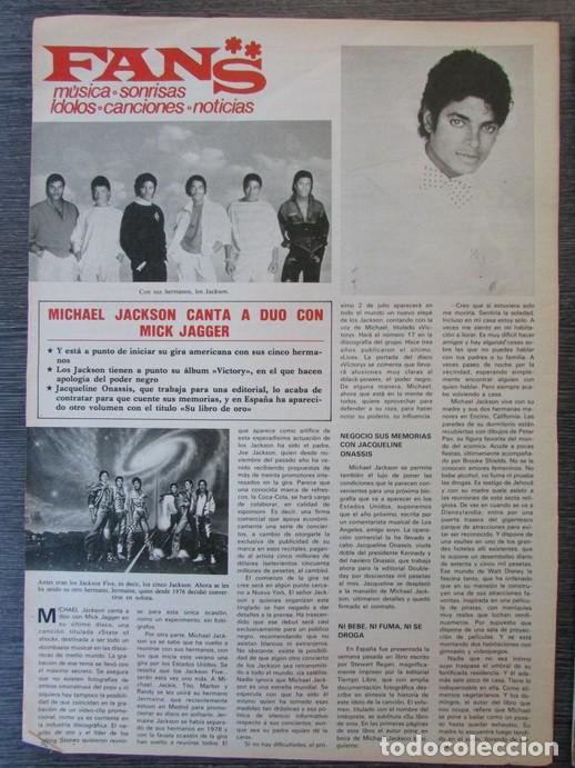Coleccionismo de Revistas y Peri&oacute;dicos: RECORTE REVISTA SEMANA 2316 1984 MICHAEL JACKSON