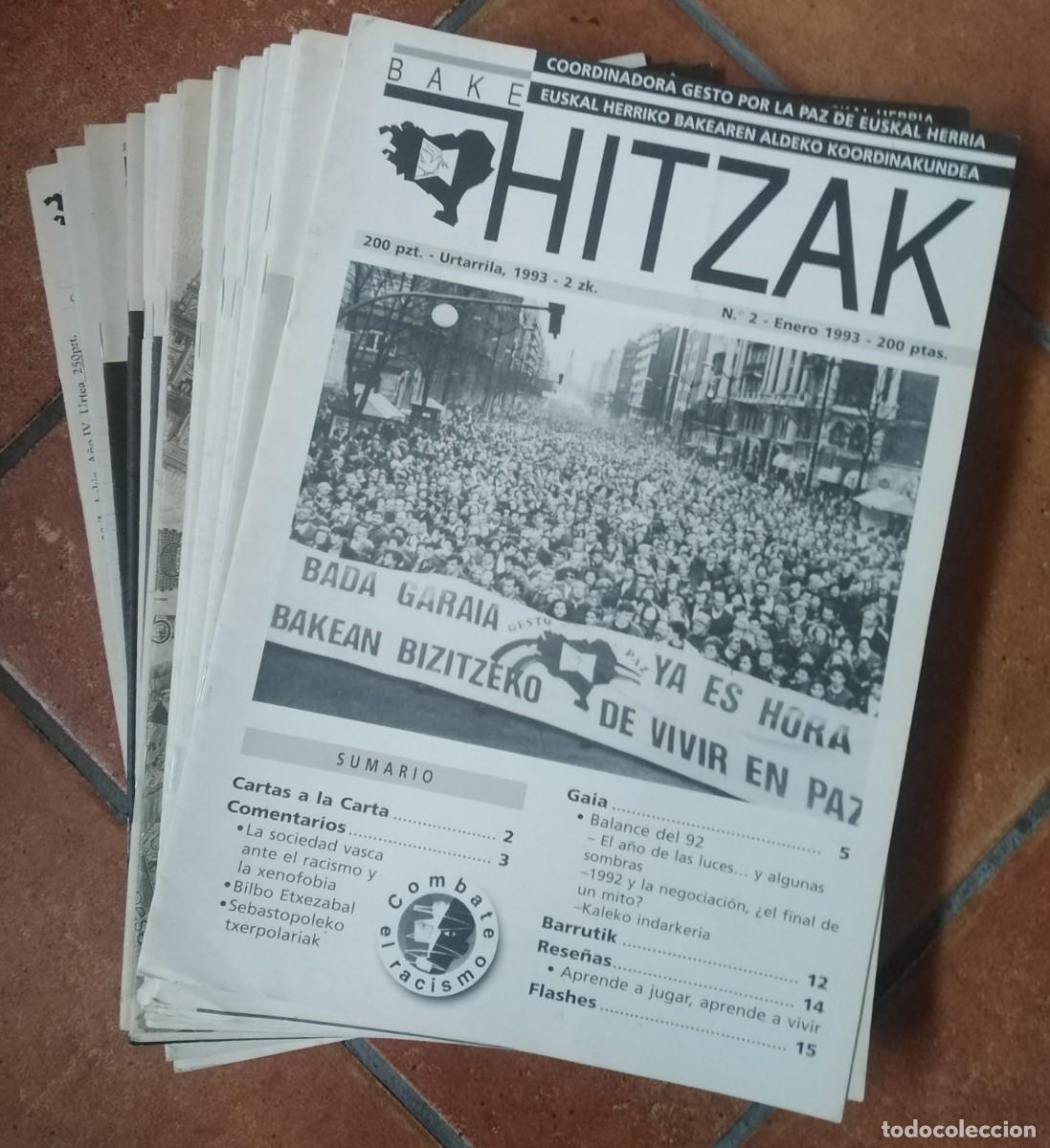 Collectionnisme de Revues et Journaux: Bake Hitzak. Gesto por la paz Euskalherria. Lote con 17 ejemplares