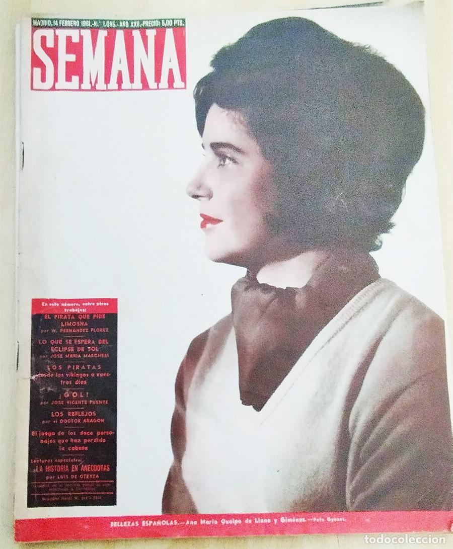 Coleccionismo de revistas y peri&oacute;dicos: SEMANA 1095 FEBRERO 1961 ANA MARIA QUEIPO DE LLANO POSTER DEL BASCONIA F.C. ARTICULO GREGORIO MARA&Ntilde;O