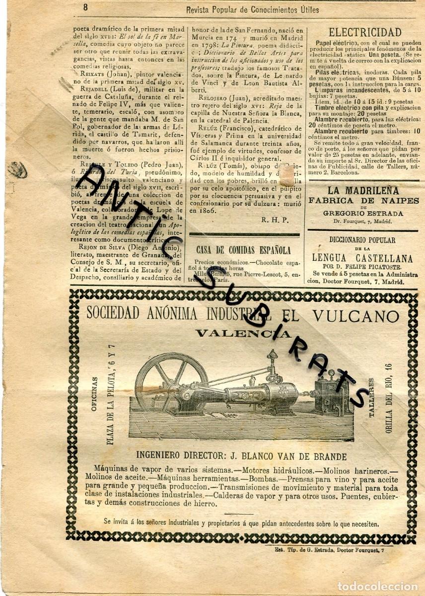 Coleccionismo de Revistas y Peri&oacute;dicos: REVISTA A&Ntilde;O 1889 LA MADRILE&Ntilde;A FABRICA DE NAIPES MADRID PAPEL ELECTRICO PILAS ELECTRICAS TIMBRE