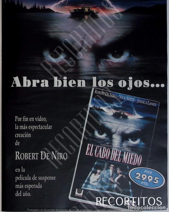 Coleccionismo de Revistas y Peri&oacute;dicos: EL CABO DEL MIEDO ROBERT DE NIRO ANUNCIO PUBLICIDAD
