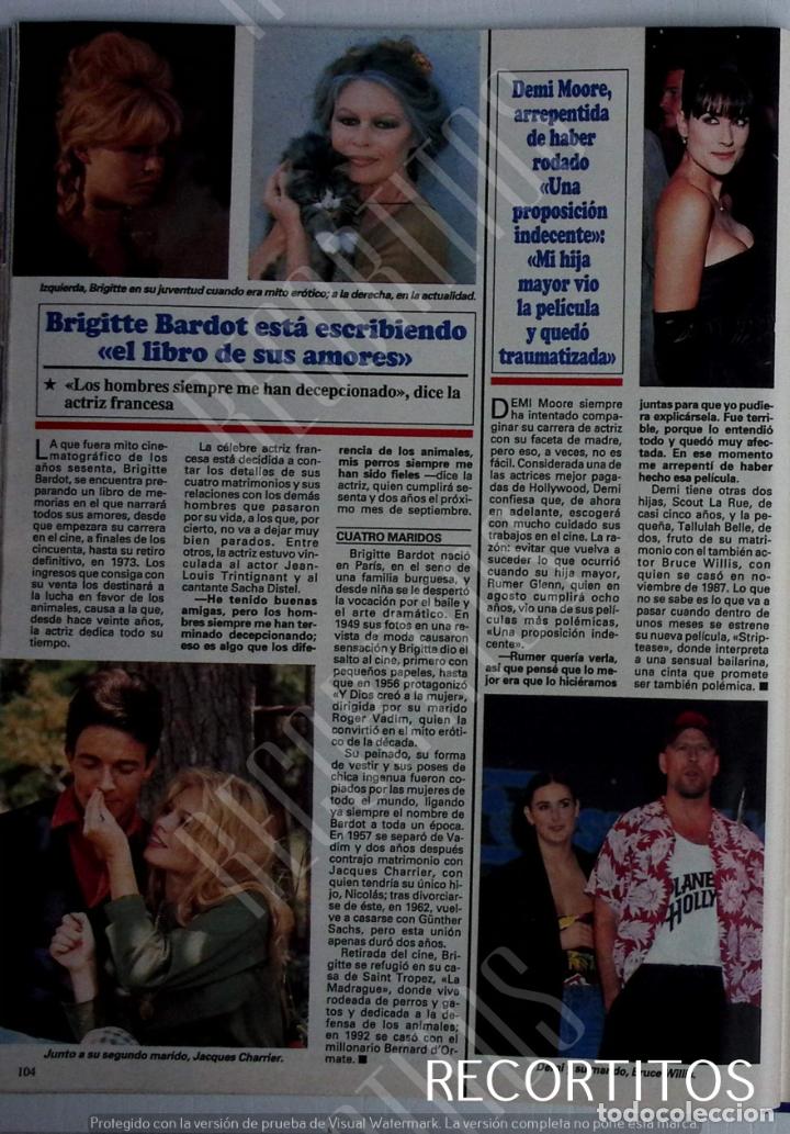Coleccionismo de Revistas y Peri&oacute;dicos: BRIGITTE BARDOT JACQUES CHARRIER DEMI MOORE BRUCE WILLIS