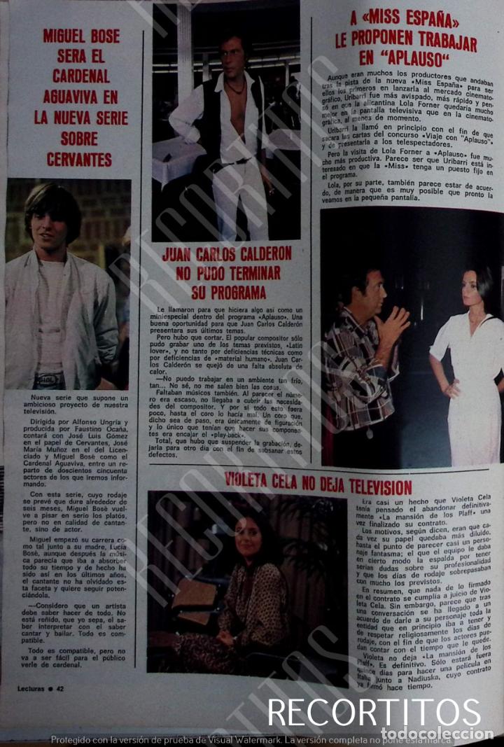 Coleccionismo de Revistas y Peri&oacute;dicos: MIGUEL BOSE JUAN CARLOS CALDERON MISS ESPA&Ntilde;A LOLA FORNER VIOLETA CELA