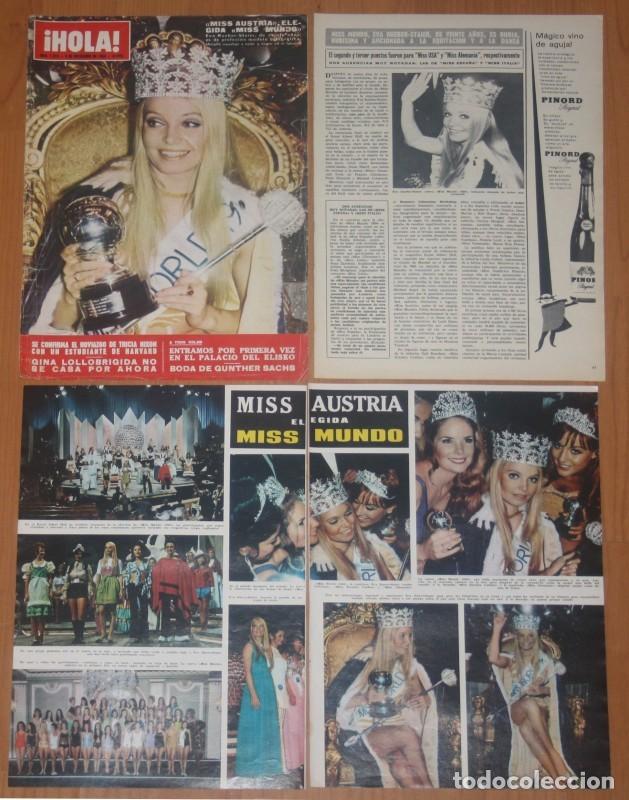Coleccionismo de Revistas y Peri&oacute;dicos: MISS WORLD 1969 CONTEST Eva Rueber-Staier Hola spain magazine clippings photos recortes mundo