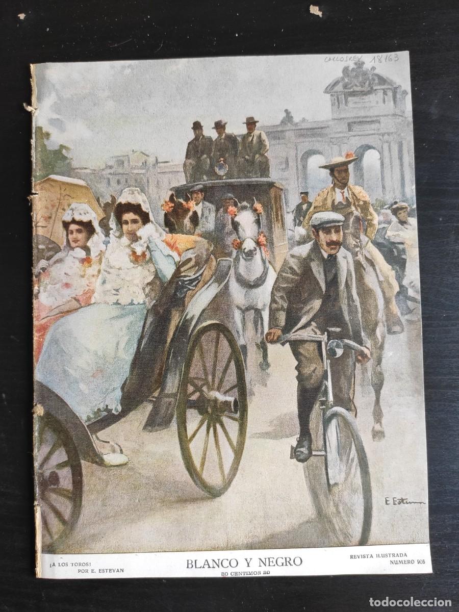 Collection Magazines and Newspapers: BLANCO Y NEGRO. N&ordm; 906. A&Ntilde;O 1908. HUNDIMIENTO DE UNA F&Aacute;BRICA EN SEVILLA. SALIDA DEL REY DEL C.. LEER