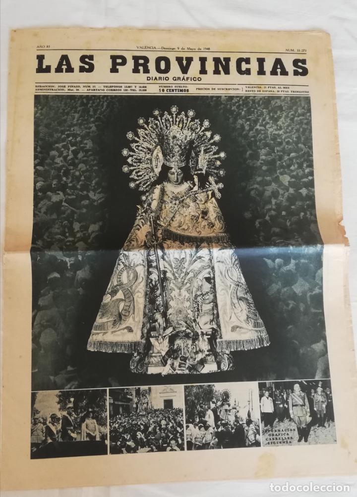 Coleccionismo de revistas y peri&oacute;dicos: ANTIGUO PER&Iacute;ODICO/ OLD NEWSPAPER: LAS PROVINCIAS 9 DE MAYO 1948