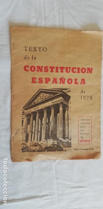 Coleccionismo de revistas y peri&oacute;dicos: TEXTO DE LA CONSTITUCI&Oacute;N ESPA&Ntilde;OLA DE 1978