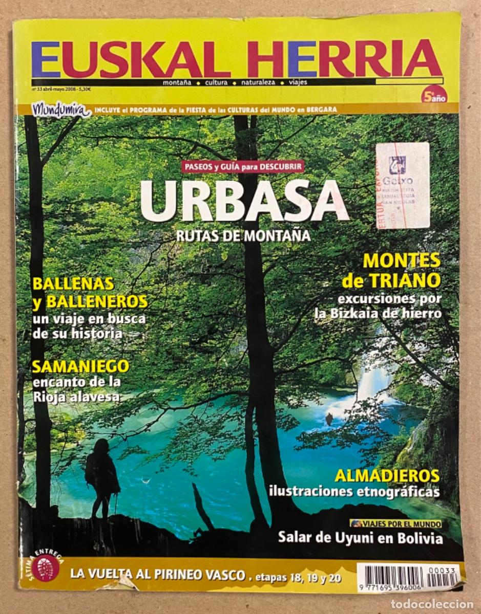 Coleccionismo de revistas y peri&oacute;dicos: REVISTA EUSKAL HERRIA N&deg; 33 (2008). URBASA, SAMANIEGO, BALLENAS Y BALLENEROS, MONTES DE TRIANO,&hellip;