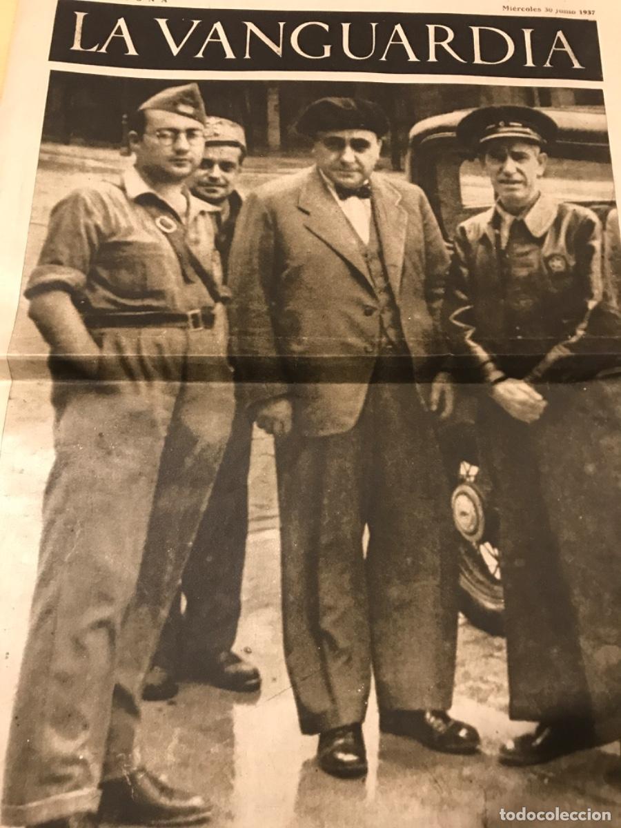 Coleccionismo de Revistas y Peri&oacute;dicos: LA VANGUARDIA. 30 Junio 1937. Vuelta ciclista a Francia. Nuevo consejo Generalidad. Fotos Polo Norte