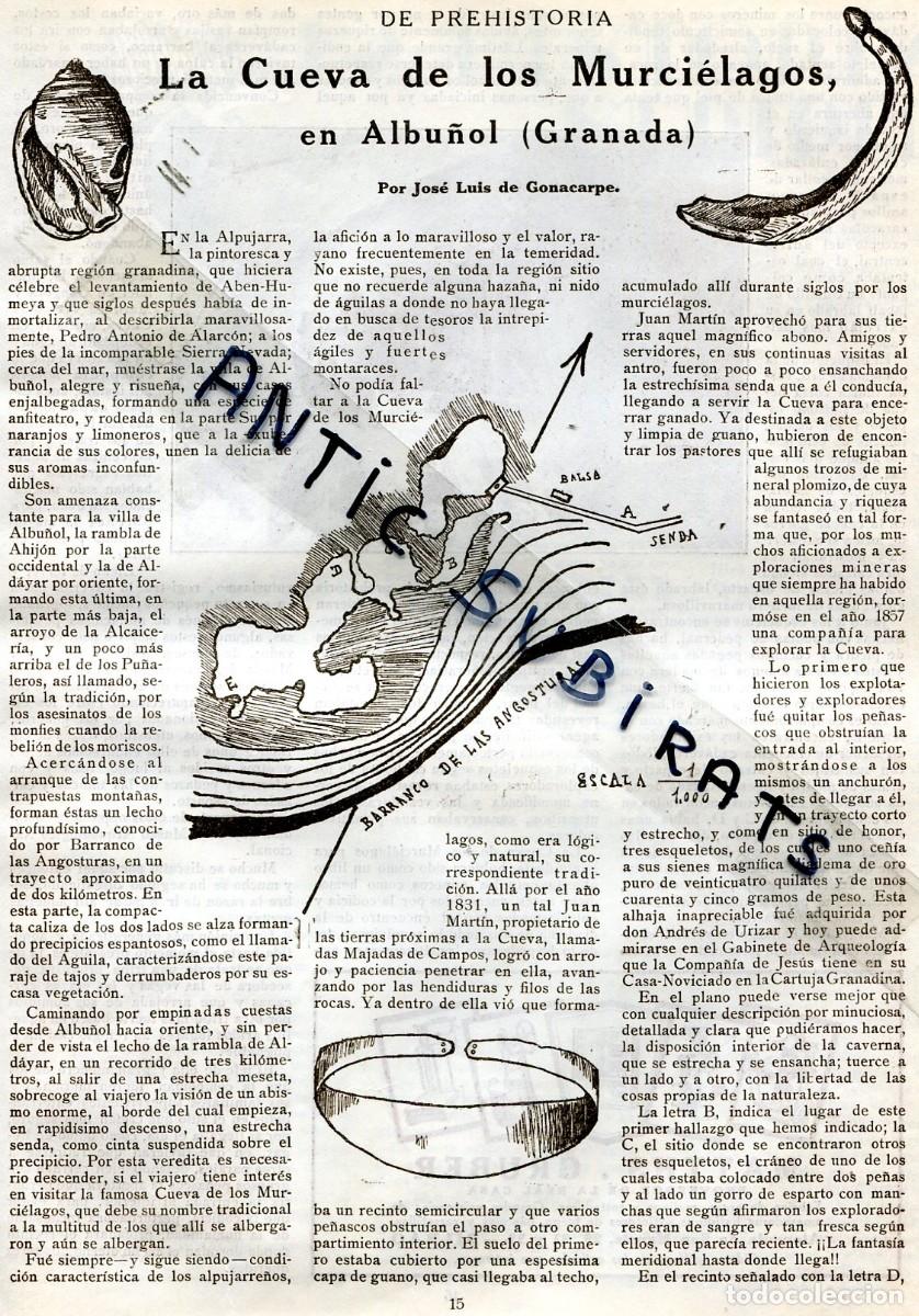 Collection Magazines and Newspapers: REVISTA A&Ntilde;O 1928 FAUNA FLORA EN VENUS ? CUEVA DE LOS MURCIELAGOS EN ALBU&Ntilde;OL GRANADA COCHE CAMPBELL