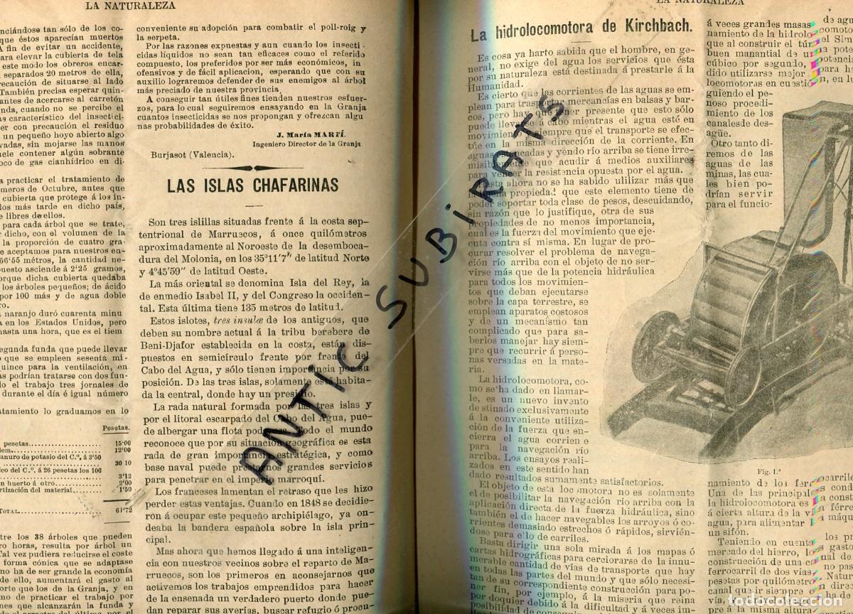 Coleccionismo de revistas y peri&oacute;dicos: REVISTA A&Ntilde;O 1905 LAS ISLAS CHAFARINAS HIDROLOCOMOTORA DE KIRCHBACH ECLIPSE DE SOL 30 DE AGOSTO 1905