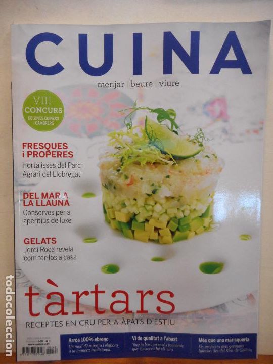 Sammeln von Zeitschriften und Zeitungen: REVISTA. CUINA. MENJAR/BEURE/VIURE. TARTARS. RECEPTES EN CREU PER A &Agrave;PATS D'ESTIU. EN CATAL&Aacute;N. N.148