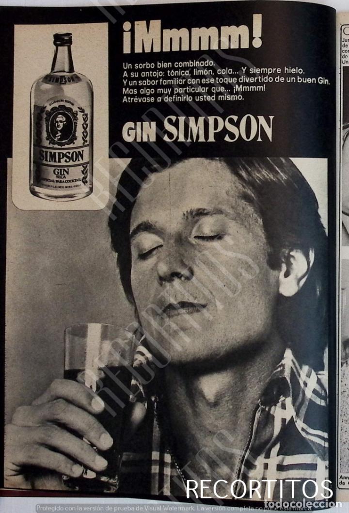 Coleccionismo de revistas y peri&oacute;dicos: SIMPSON GIN GINEBRA ANUNCIO PUBLICICDAD