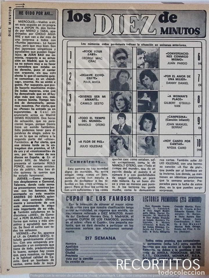 Coleccionismo de revistas y peri&oacute;dicos: ESCALA DE EXITOS MANOLO OTERO CAMILO SESTO NYDIA CARO GILBERT O'SULLIVAN PAUL ANKA JUAN PARDO JULIO