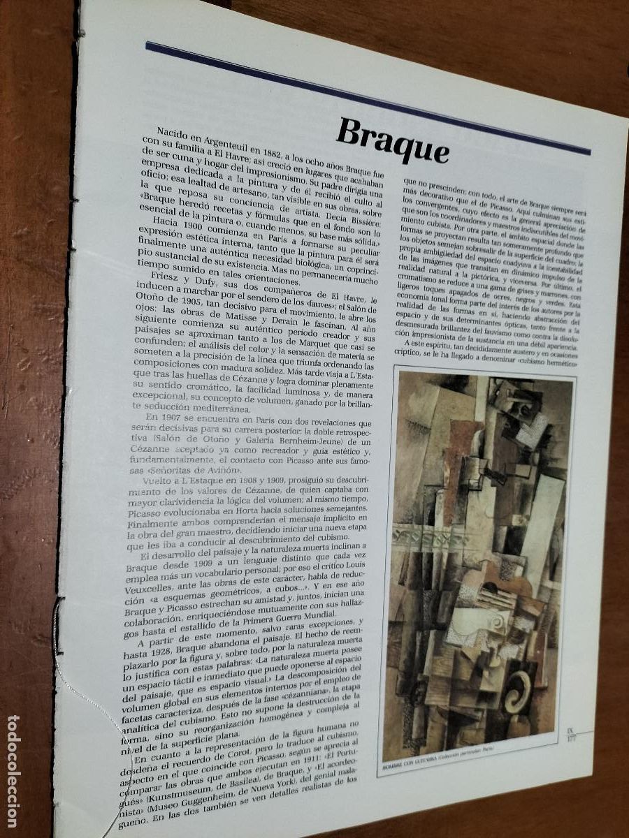 Collection Magazines and Newspapers: BRAQUE. ARTICULO EXTRAIDO DE UNA REVISTA O ENCICLOPEDIA.