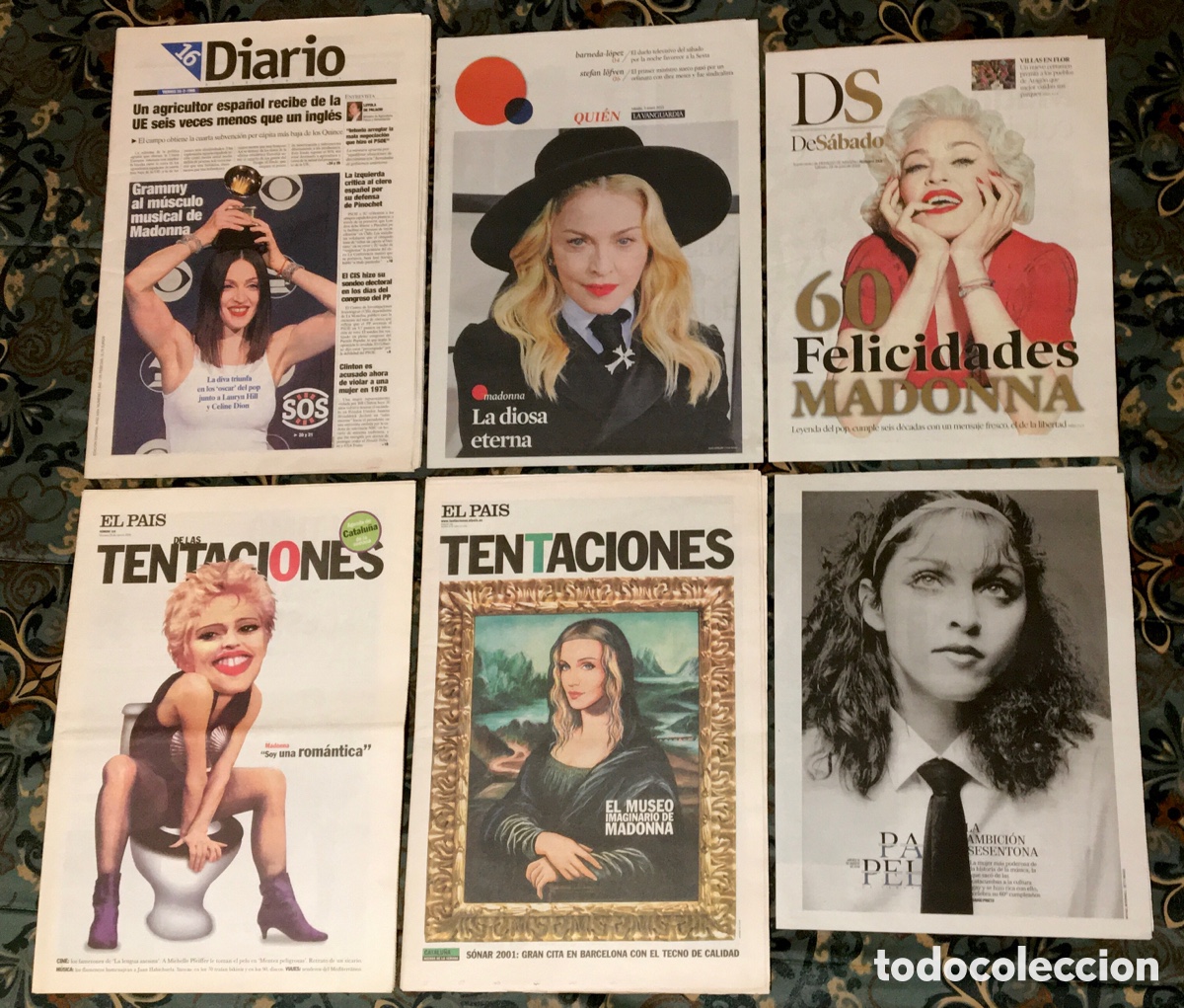 Coleccionismo de Revistas y Peri&oacute;dicos: MADONNA LOTE 9 PERI&Oacute;DICOS COMPLETOS RAROS