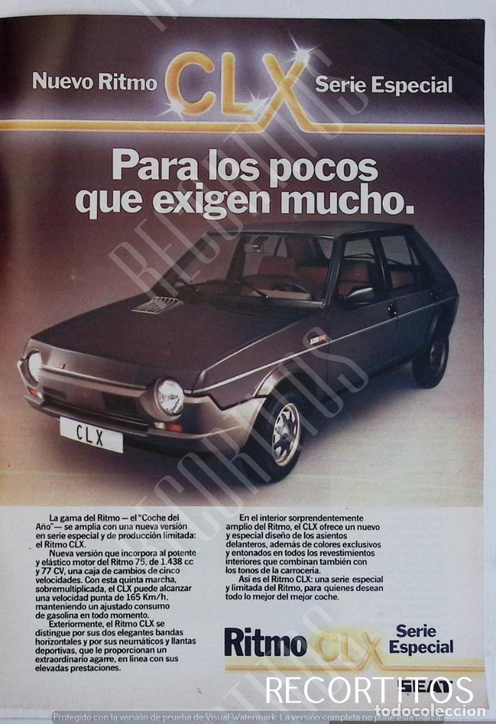 Coleccionismo de revistas y peri&oacute;dicos: SEAT RITMO CLX ANUNCIO PUBLICIDAD