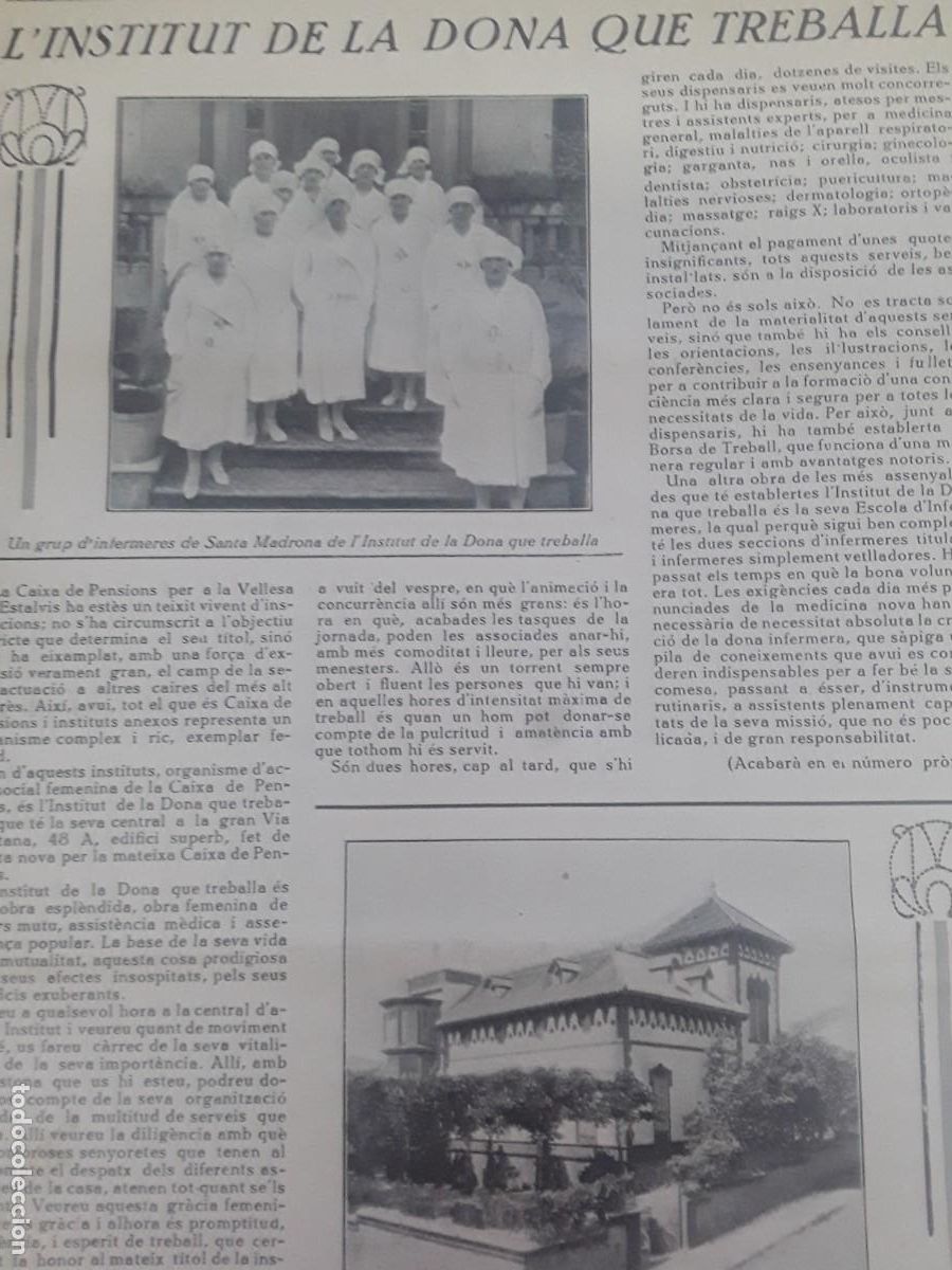 Collection Magazines and Newspapers: CLINICA SANTA MADRONA L'INSTITUT DE LA DONA QUE TREBALLA BARCELONA REVISTA ANY 1928