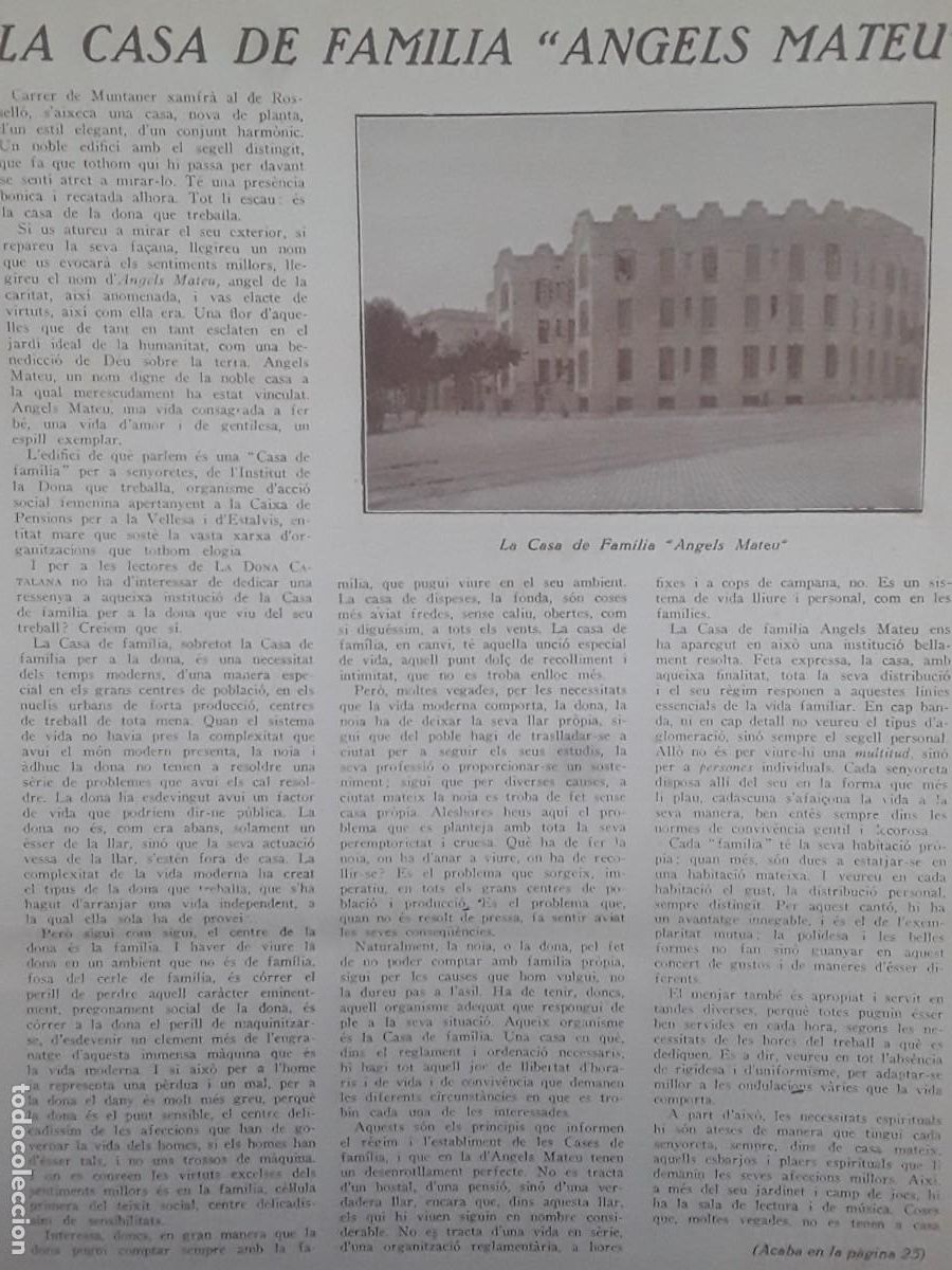Collezionismo di Riviste e Giornali: LA CASA DE FAMILA ANGELS MATEU BARCELONA REVISTA ANY 1928