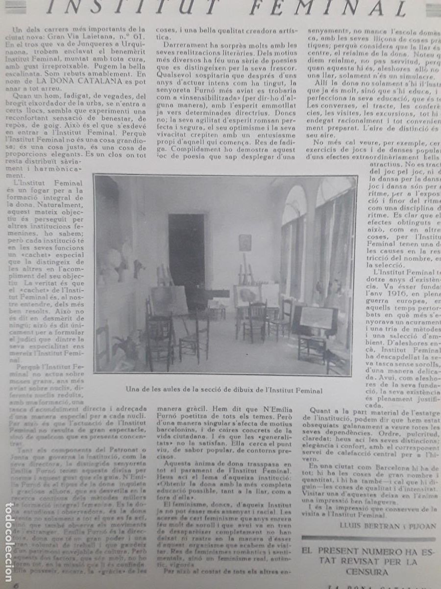 Collection Magazines and Newspapers: L'INSTITUT FEMINAL BARCELONA INSTITUCIONS FEMENINES FORMACIO INTEGRAL DONA REVISTA ANY 1928