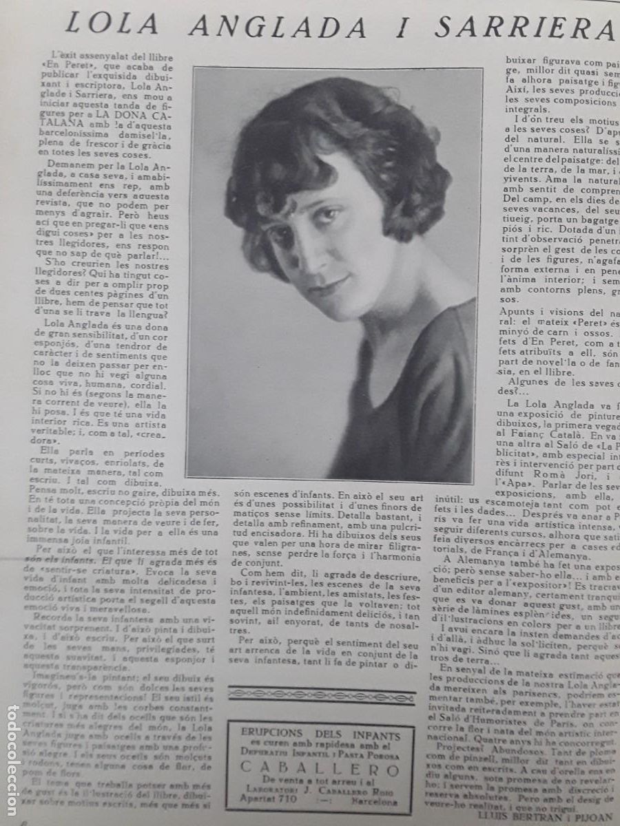Collection Magazines and Newspapers: LOLA ANGLADA I SARRIERA DIBUIXANT ESCRIPTORA CALELLA ESBART FOLK-LORIC RENAIXEMENT REVISTA ANY 1928