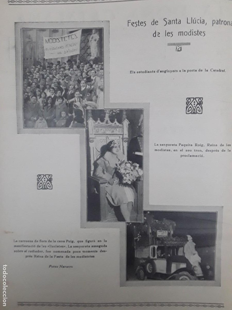 Collection Magazines and Newspapers: FESTES DE SANTA LLUCIA PATRONA MODISTES PAQUITA ROIG REINE MODISTES PALAU BELLES ARTS REVISTA 1928